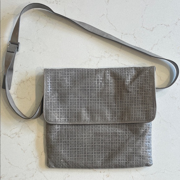 HOBO Charcoal Perforated Crossbody Bag - Picture 1 of 7